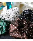 Polka Dot 100% zijden haarscrunchie - 6 cm breed