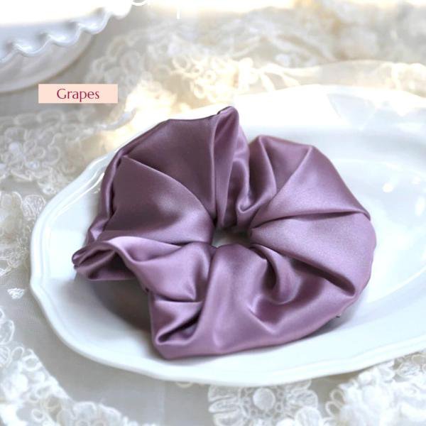 Luxe 100% zijden haarscrunchie - 6 cm breed