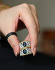 Vintage Oost-Royal Style Black Opal Ring - verstelbaar