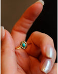 Moderne vintage turquoise stenen ovale ring-verstelbaar