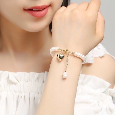 Bracelet intemporel en perles d&#39;eau douce - pour bras fin