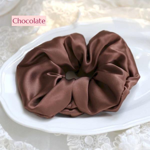 Luxe 100% zijden haarscrunchie - 6 cm breed