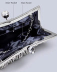 Luxe clutch met diamantlook, goud en zilver