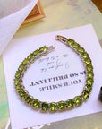 Bracelet fantaisie pierre d'olive scintillante