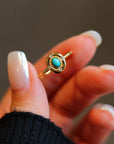 Moderne vintage turquoise stenen ovale ring-verstelbaar