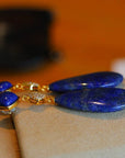 Dikke Lapis Lazuli Waterdrop oorbellen