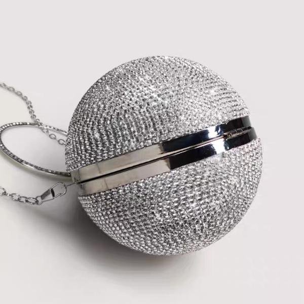 Luxe Ball Clutch-Bling Bling Diamonds-Goud en Zilver