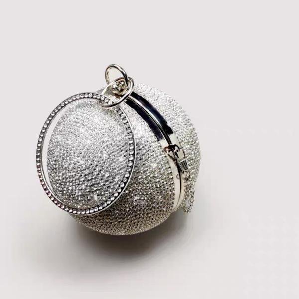 Luxe Ball Clutch-Bling Bling Diamonds-Goud en Zilver