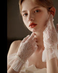 Gants de mariée en dentelle fine avec perles - pour mains fines