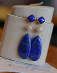 Dikke Lapis Lazuli Waterdrop oorbellen