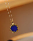 Helios Ronde hanger - Echte Lapis Lazuli