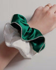 100% zijde oogverblindende haarscrunchie - 19 momme - diamantversiering