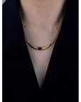 Geometrische ketting in Egyptische stijl-Lapis Lazuli en zwarte Spinel