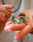 Ocean Wave-ontwerp: Abalone Shell Gold Vermeil Statement Ring-verstelbaar