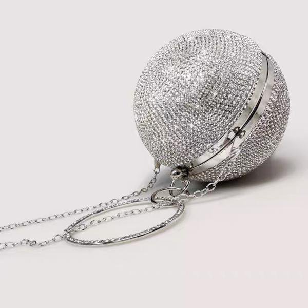 Luxe Ball Clutch-Bling Bling Diamonds-Goud en Zilver