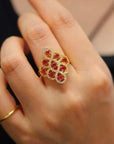 Echte Ruby Royal Frame Ring-verstelbaar