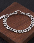 Bracelet à chaîne cubaine en argent sterling audacieux - Qualité supérieure