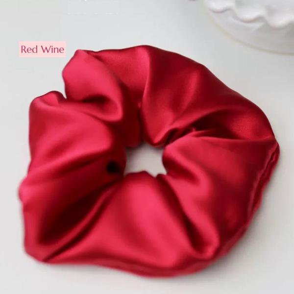 Luxe 100% zijden haarscrunchie - 6 cm breed